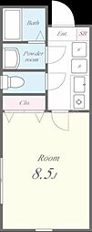 ヴィラグリージョ大森西 1Kの間取図画像