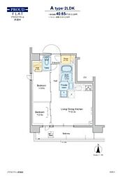 プラウドフラット西蒲田 2LDKの間取図画像