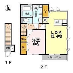 レジデンスさくら 1LDKの間取図画像