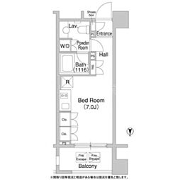 COMFORIA大森DEUX ワンルームの間取図画像