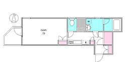 ミラコスタキタミ ワンルームの間取図画像
