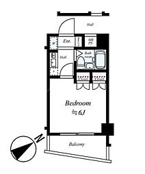 カテリーナ馬込 1Kの間取図画像