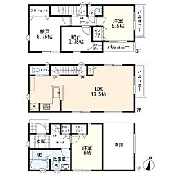 物件画像 リーブルガーデンエス戸手4丁目II　新築一戸建て　6号棟