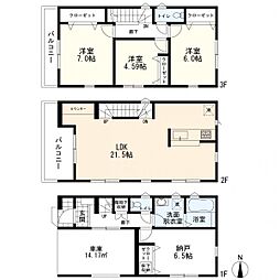 物件画像 リーブルガーデンエス小向西町4丁目　新築一戸建て　2期1号棟