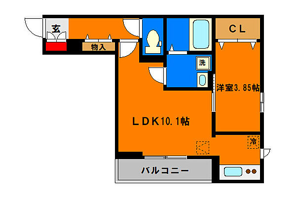 CASAMIA 103｜千葉県千葉市中央区椿森1丁目(賃貸アパート1LDK・1階・35.65㎡)の写真 その3