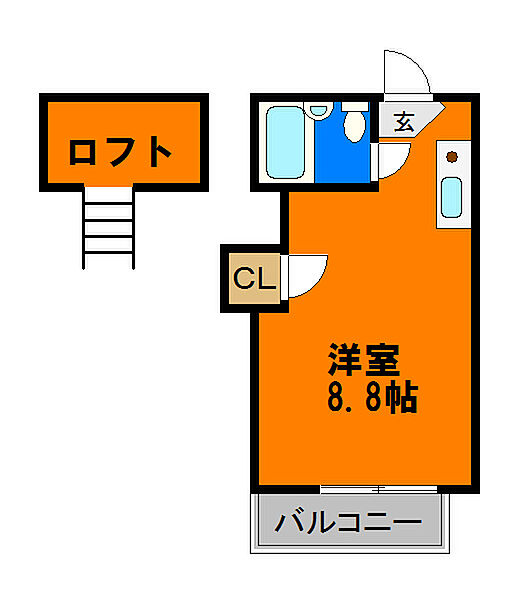 画像3:ロフト付きゆったりサイズのワンルーム♪