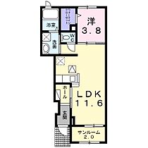 かがみ　ＣＶＯ　春  ｜ 佐賀県唐津市鏡（賃貸アパート1LDK・1階・43.47㎡） その2