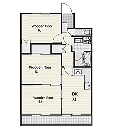 隆成ホームお茶の水 3DKの間取図画像