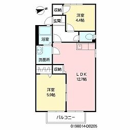 パストラル町田D 2LDKの間取図画像