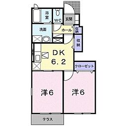 プリムローズ3 2DKの間取図画像