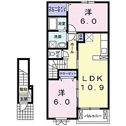 キャトルセゾン1 2LDKの間取図画像