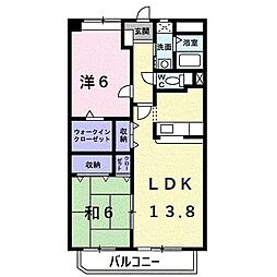 サンリバー 2LDKの間取図画像