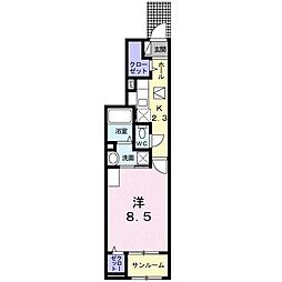 サニーガーデンI 1Kの間取図画像
