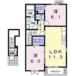 サリーチェ4 2LDKの間取図画像