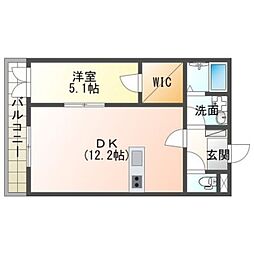 ユメリア和多田 1LDKの間取図画像