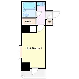 京急本線 黄金町駅 徒歩5分の賃貸マンション 2階1Kの間取り
