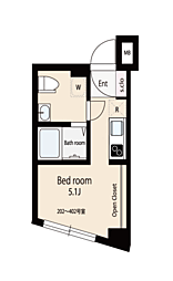 アンベリール ワンルームの間取図画像
