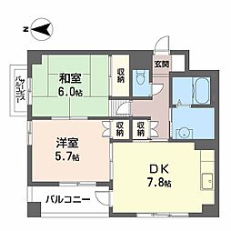 ViverFuse 2DKの間取図画像