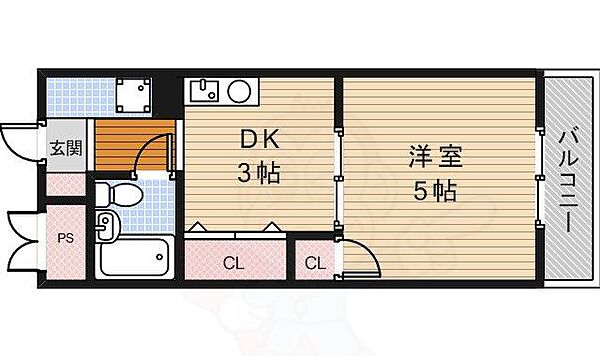 グリーンヒル2 206｜大阪府箕面市小野原東６丁目(賃貸マンション1DK・2階・23.12㎡)の写真 その2