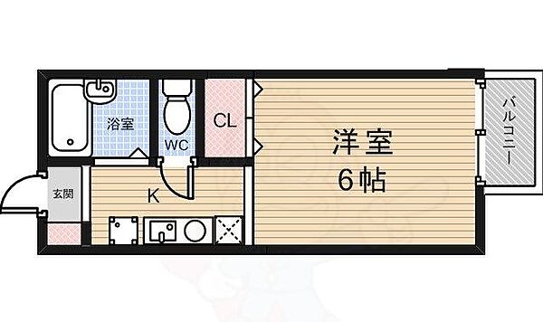 ヴィルヌーブ 103｜大阪府箕面市小野原東４丁目(賃貸アパート1R・1階・20.03㎡)の写真 その2