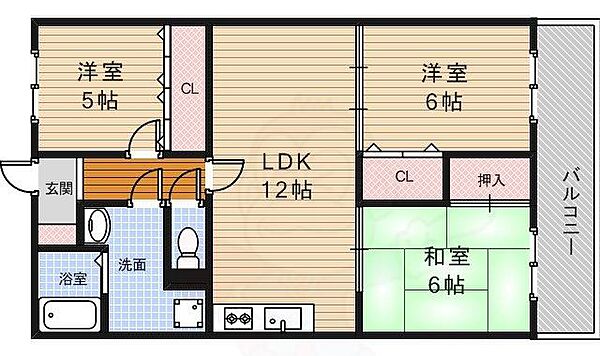 メゾン楓 ｜大阪府箕面市西小路２丁目(賃貸マンション3LDK・1階・70.00㎡)の写真 その2