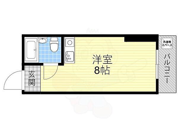 フロントリバー豊中 ｜大阪府豊中市上野西１丁目(賃貸マンション1R・2階・18.00㎡)の写真 その2