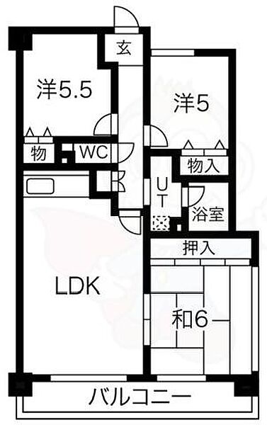 プレシオ緑ヶ丘 ｜大阪府豊中市向丘３丁目(賃貸マンション3LDK・1階・75.52㎡)の写真 その2