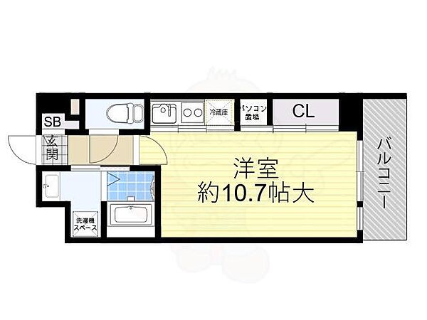 大阪府豊中市西緑丘３丁目(賃貸マンション1R・3階・32.35㎡)の写真 その2