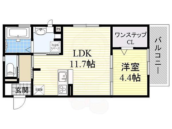 ベルメゾン池田 ｜大阪府池田市住吉１丁目(賃貸アパート1LDK・3階・42.00㎡)の写真 その2