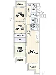 グランドメゾン上野公園 3LDKの間取図画像