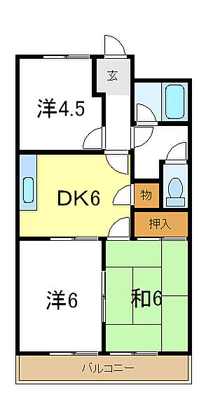 兵庫県加古川市別府町別府(賃貸アパート3DK・1階・51.30㎡)の写真 その2