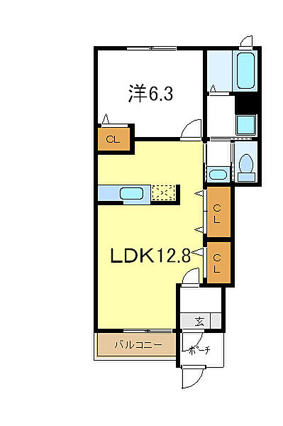 兵庫県加古川市野口町北野(賃貸アパート1LDK・1階・46.49㎡)の写真 その2
