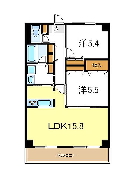 兵庫県加古川市平岡町新在家2丁目(賃貸マンション2LDK・4階・69.85㎡)の写真 その2