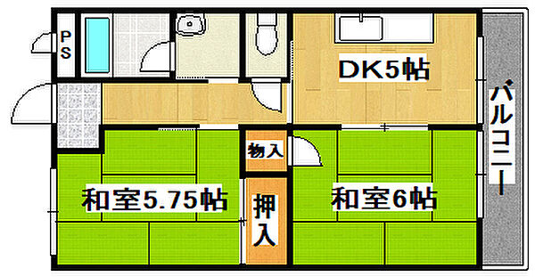 兵庫県加東市上中1丁目(賃貸アパート2DK・3階・40.13㎡)の写真 その2