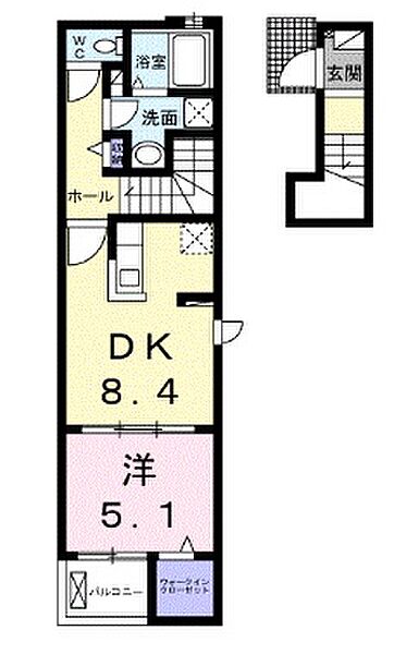 兵庫県姫路市名古山町(賃貸アパート1DK・2階・38.81㎡)の写真 その2