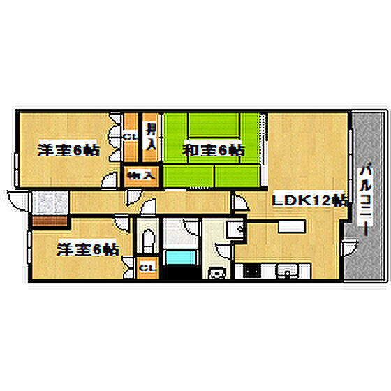 兵庫県明石市魚住町西岡(賃貸マンション3LDK・6階・68.44㎡)の写真 その2