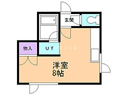シックハイツ ワンルームの間取図画像