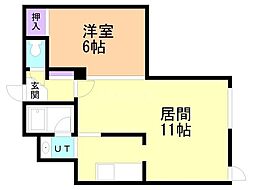 OMレジデンス山の手 1LDKの間取図画像