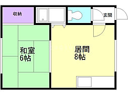 コーポ米沢 1LDKの間取図画像