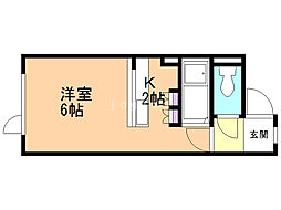 KL327 ワンルームの間取図画像
