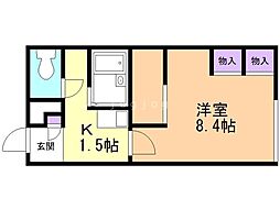 レオパレス絆ハウス 1Kの間取図画像