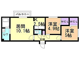 間取図画像 2LDK