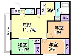間取図画像 3LDK