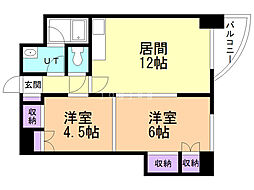 プレジャーランド 2LDKの間取図画像