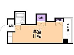 琴似パレスハイツ ワンルームの間取図画像