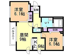 オリジン 2LDKの間取図画像