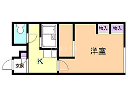 レオパレスグランヴィル琴似 1Kの間取図画像