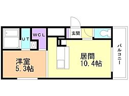 札幌市西区二十四軒四条5丁目マンション 1LDKの間取図画像