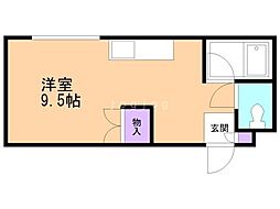 プレザントMS ワンルームの間取図画像