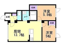 ハイム714 2LDKの間取図画像